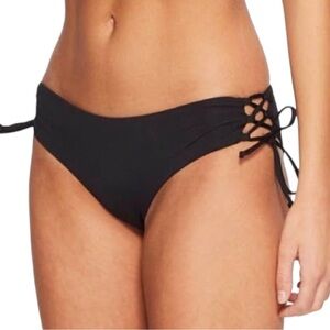 NEW L*Space Ella Black Lace Up Side Bikini Bottoms